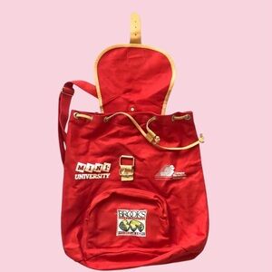 Vintage Brooks International U of Calgary Teardrop Backpack Leather Canvas